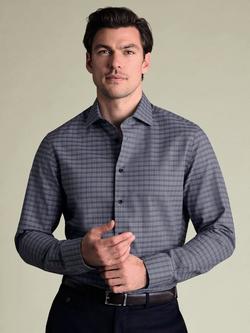 Charles Tyrwhitt Brushed Cotton Long Sleeved Shirt, Mid Blue, Mid Blue