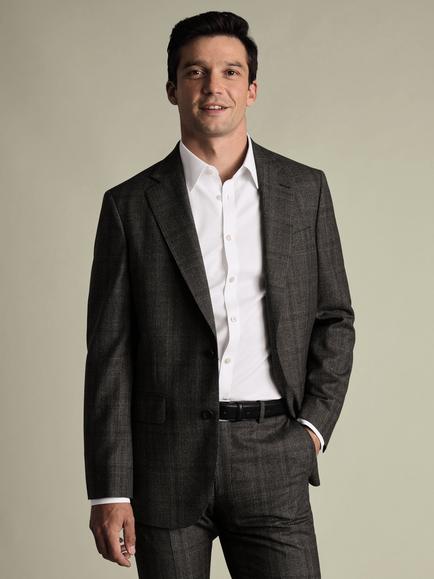 Charles Tyrwhitt Merino Wool Ultimate Performance Single Breasted Suit Jacket, Brown - view 2, Brown