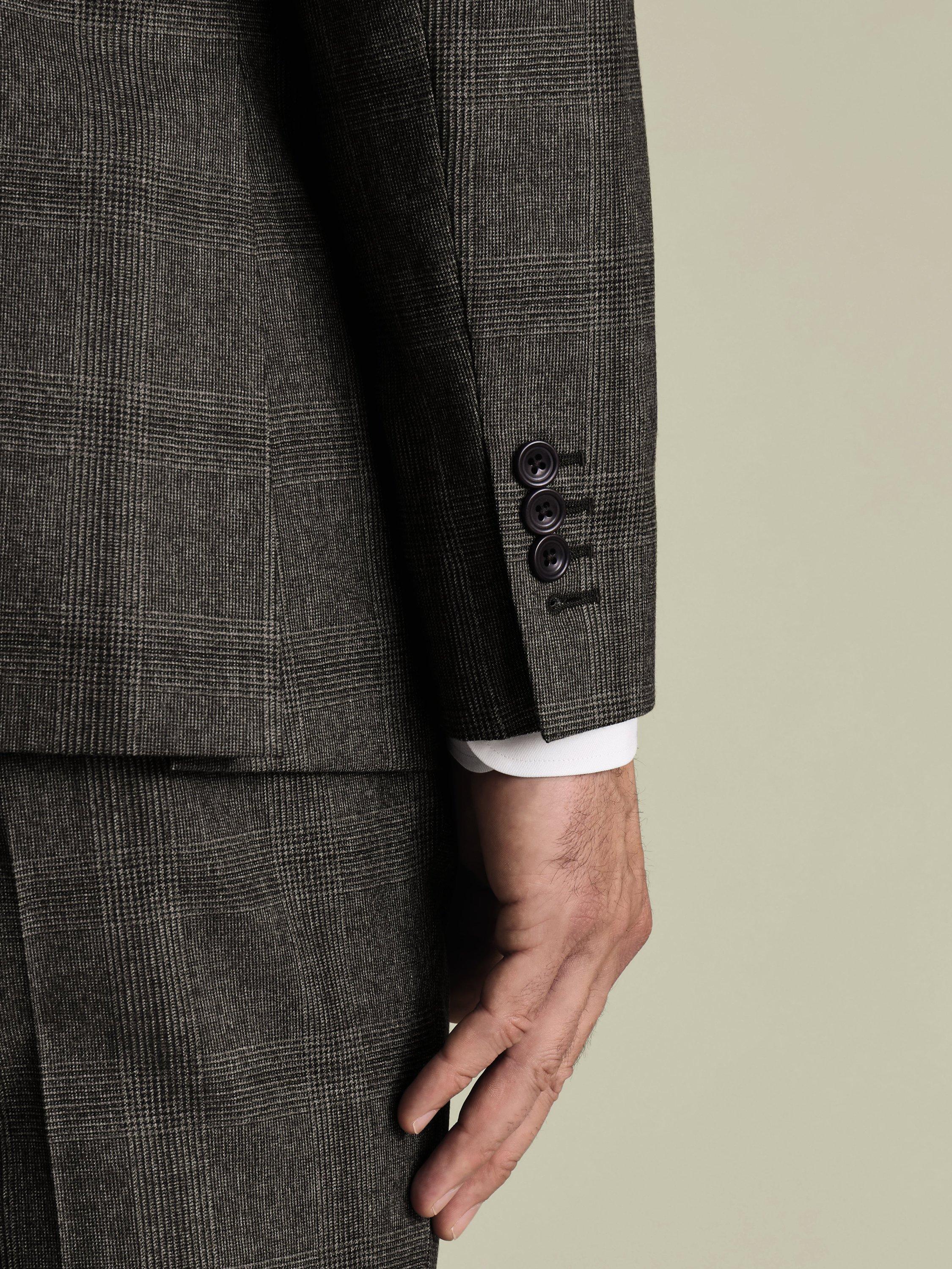 Product image 4 of 5, which shows Charles Tyrwhitt Merino Wool Ultimate Performance Single Breasted Suit Jacket, Brown, 38S