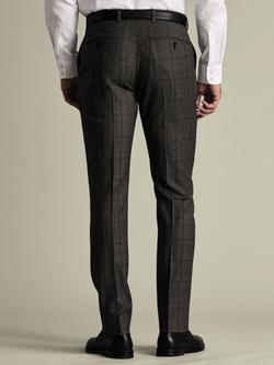 Charles Tyrwhitt Merino Wool Ultimate Performance Suit Trousers, Brown - view 2, Brown