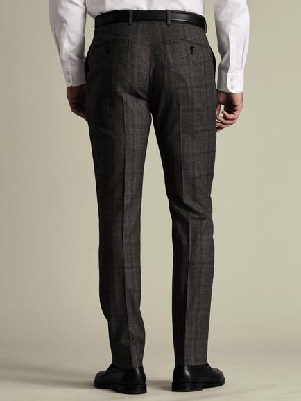 Charles Tyrwhitt Merino Wool Ultimate Performance Suit Trousers, Brown - view 2, Brown