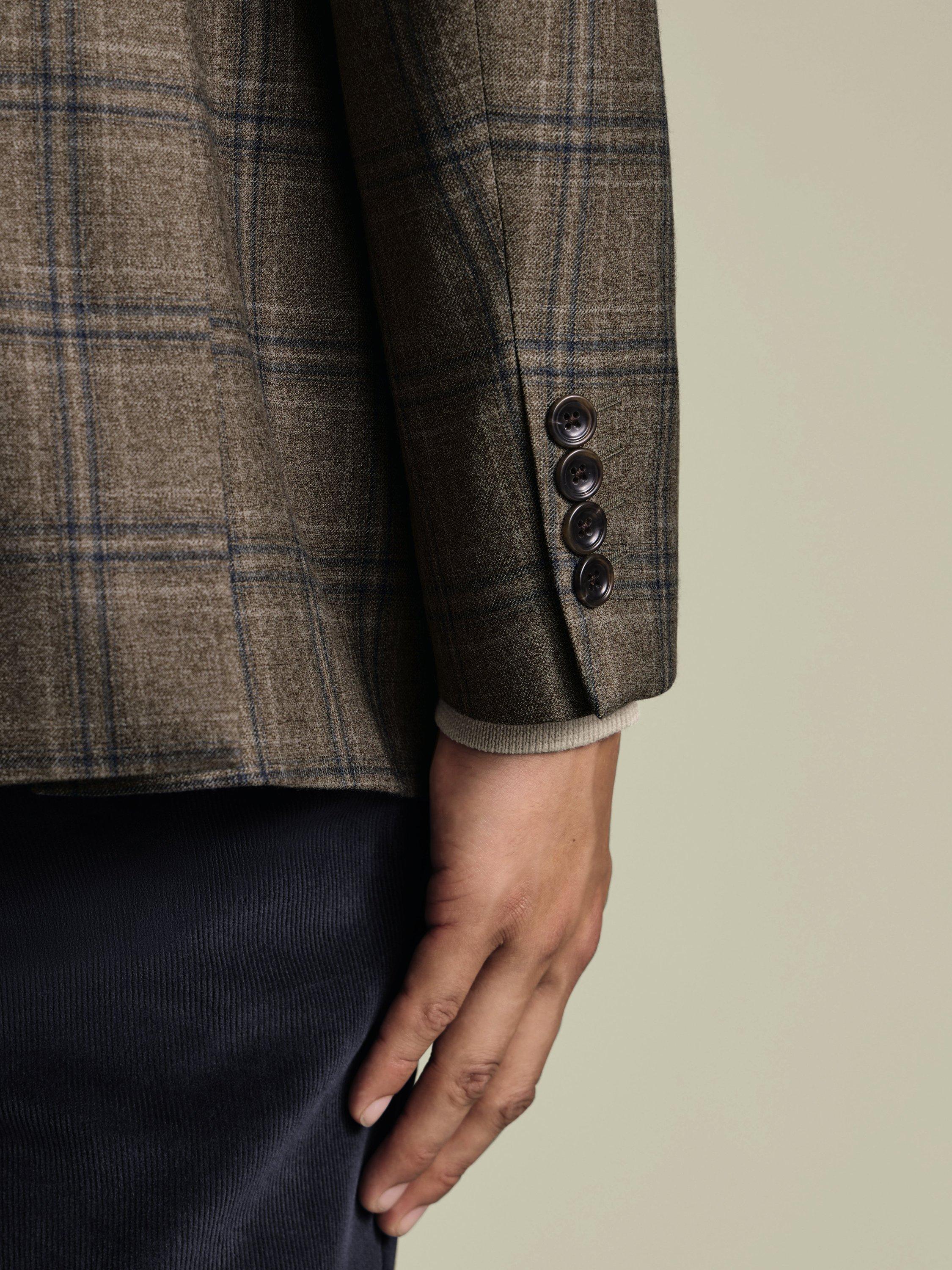 Product image 3 of 5, which shows Charles Tyrwhitt Wool Blend Single Breasted Jacket, Taupe, 36R