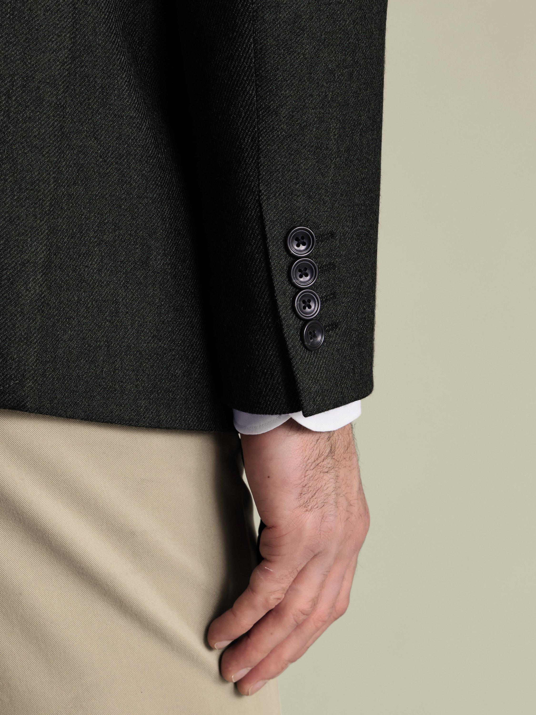 Product image 3 of 5, which shows Charles Tyrwhitt Merino Wool Single Breasted Jacket, Forest Green, 36R