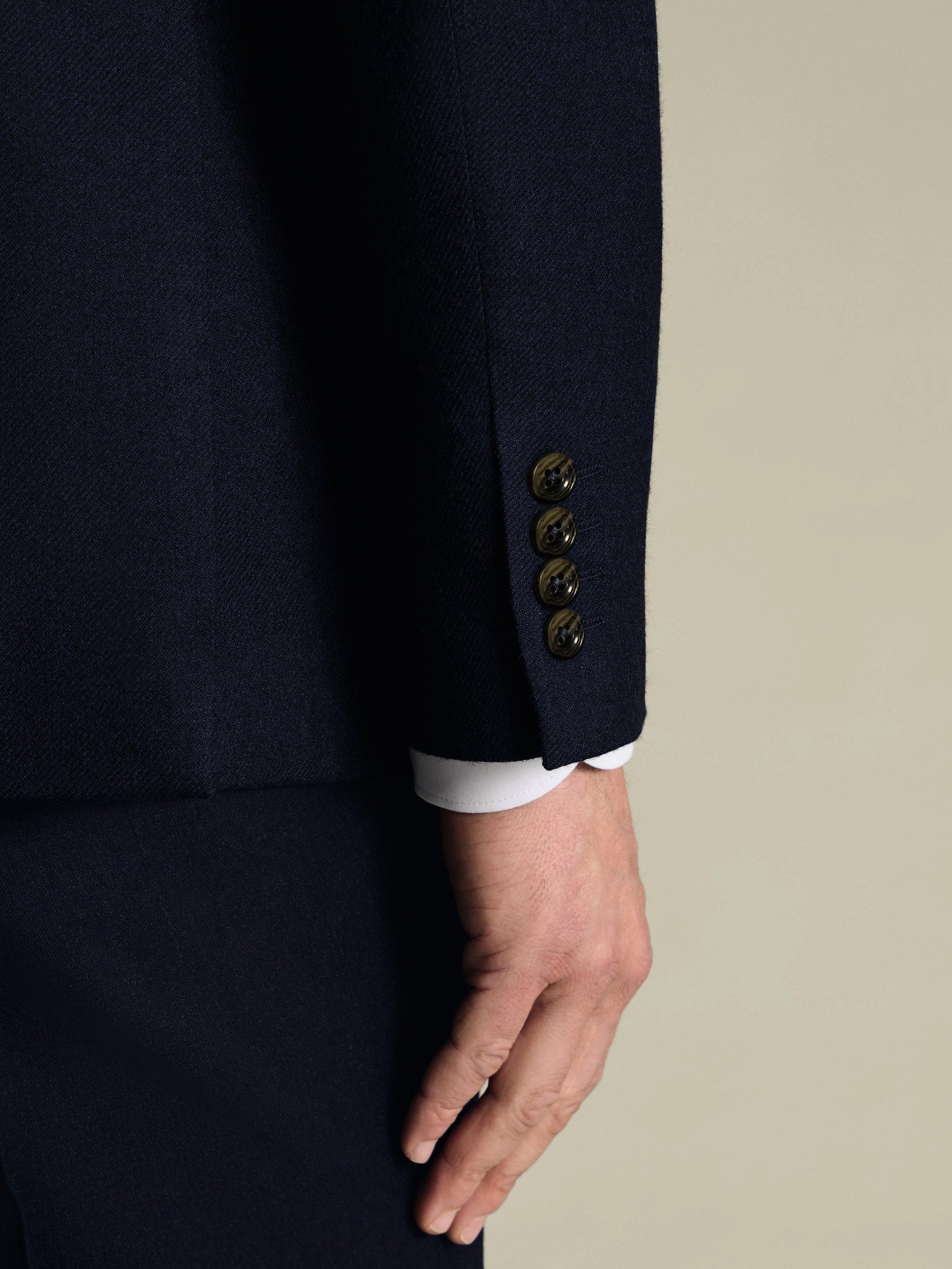 Product image 3 of 5, which shows Charles Tyrwhitt Merino Wool Single Breasted Jacket, Ink Blue, 36R