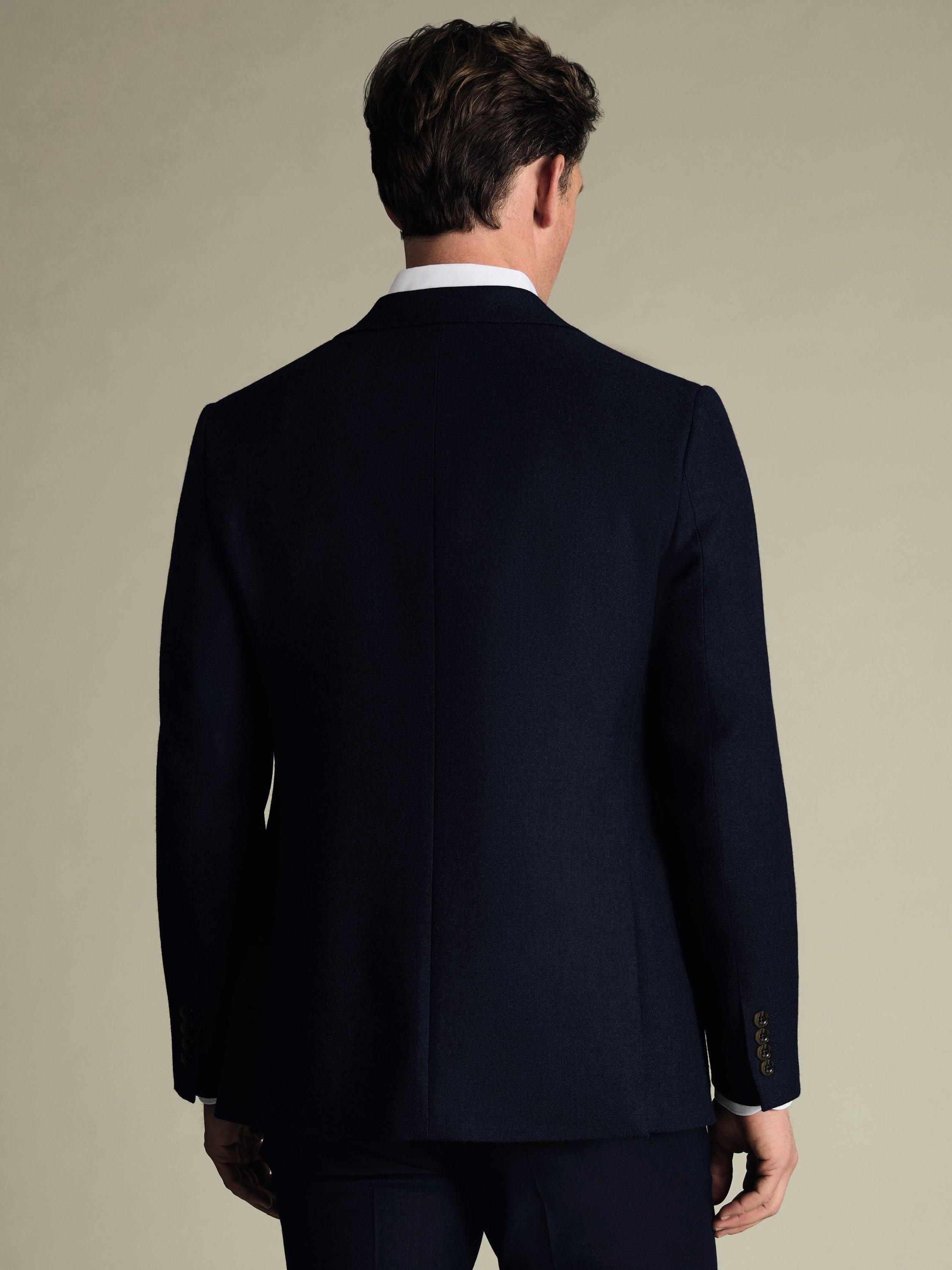 Product image 4 of 5, which shows Charles Tyrwhitt Merino Wool Single Breasted Jacket, Ink Blue, 36R
