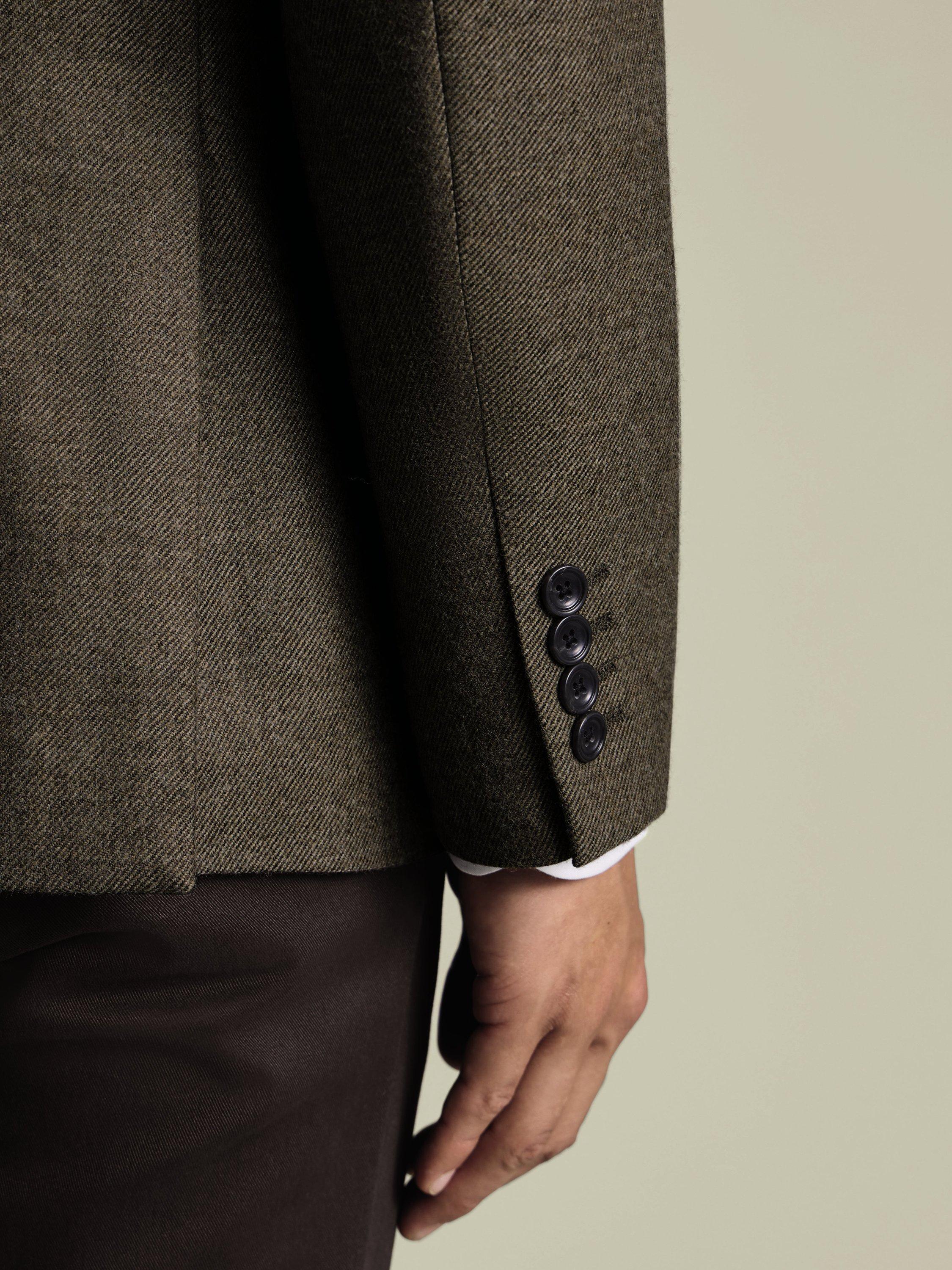 Product image 3 of 5, which shows Charles Tyrwhitt Merino Wool Single Breasted Jacket, Taupe, 36R