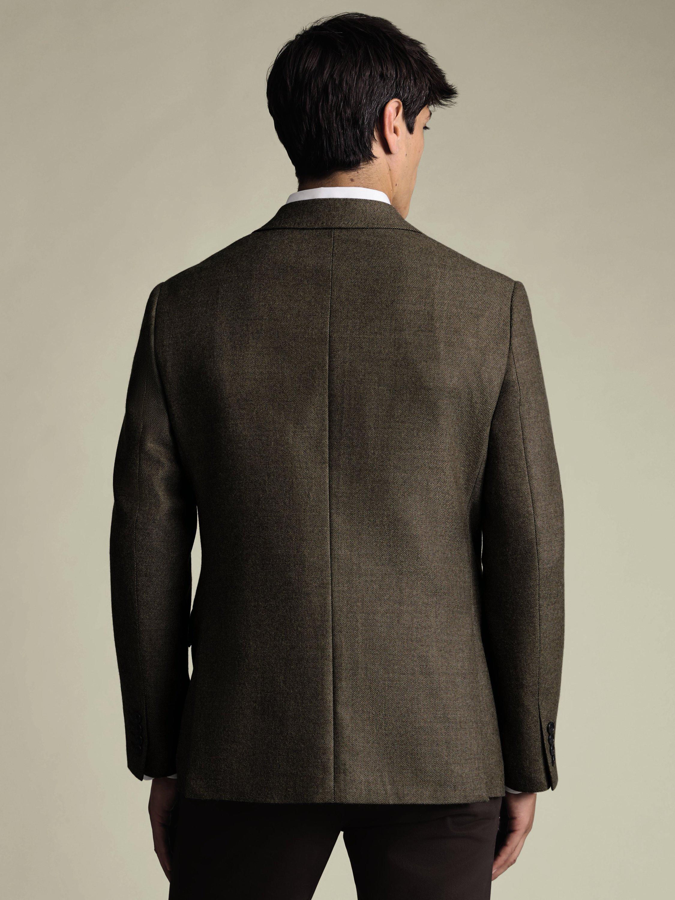 Product image 4 of 5, which shows Charles Tyrwhitt Merino Wool Single Breasted Jacket, Taupe, 36R