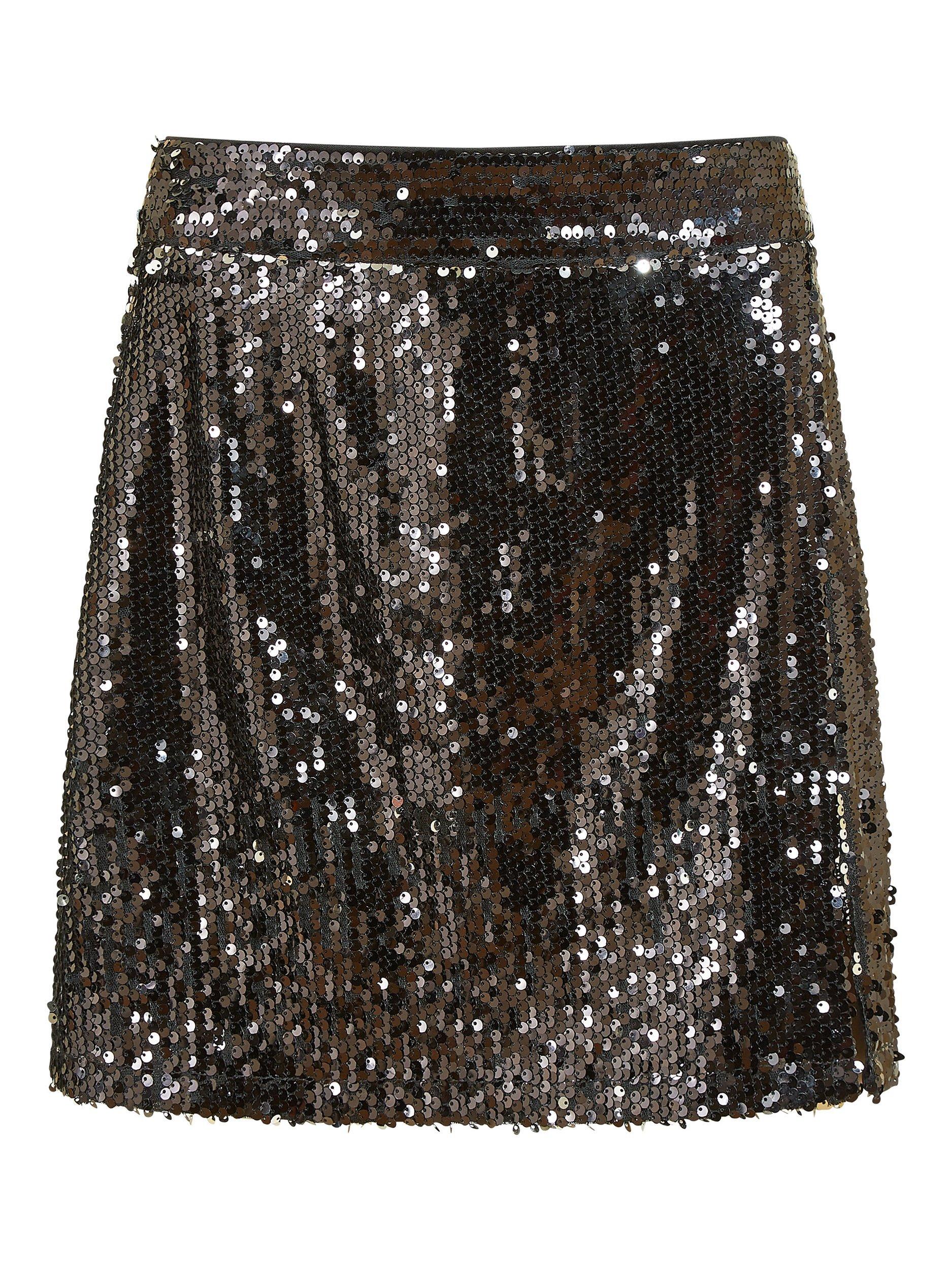 Product image 4 of 4, which shows Yumi Sequin Mini Skirt, Black, 8