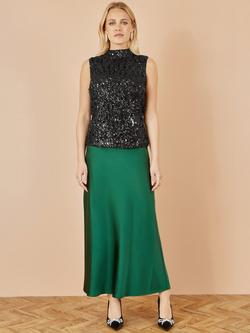 Yumi Sequin Sleeveless High Neck Blouse - view 2, Black