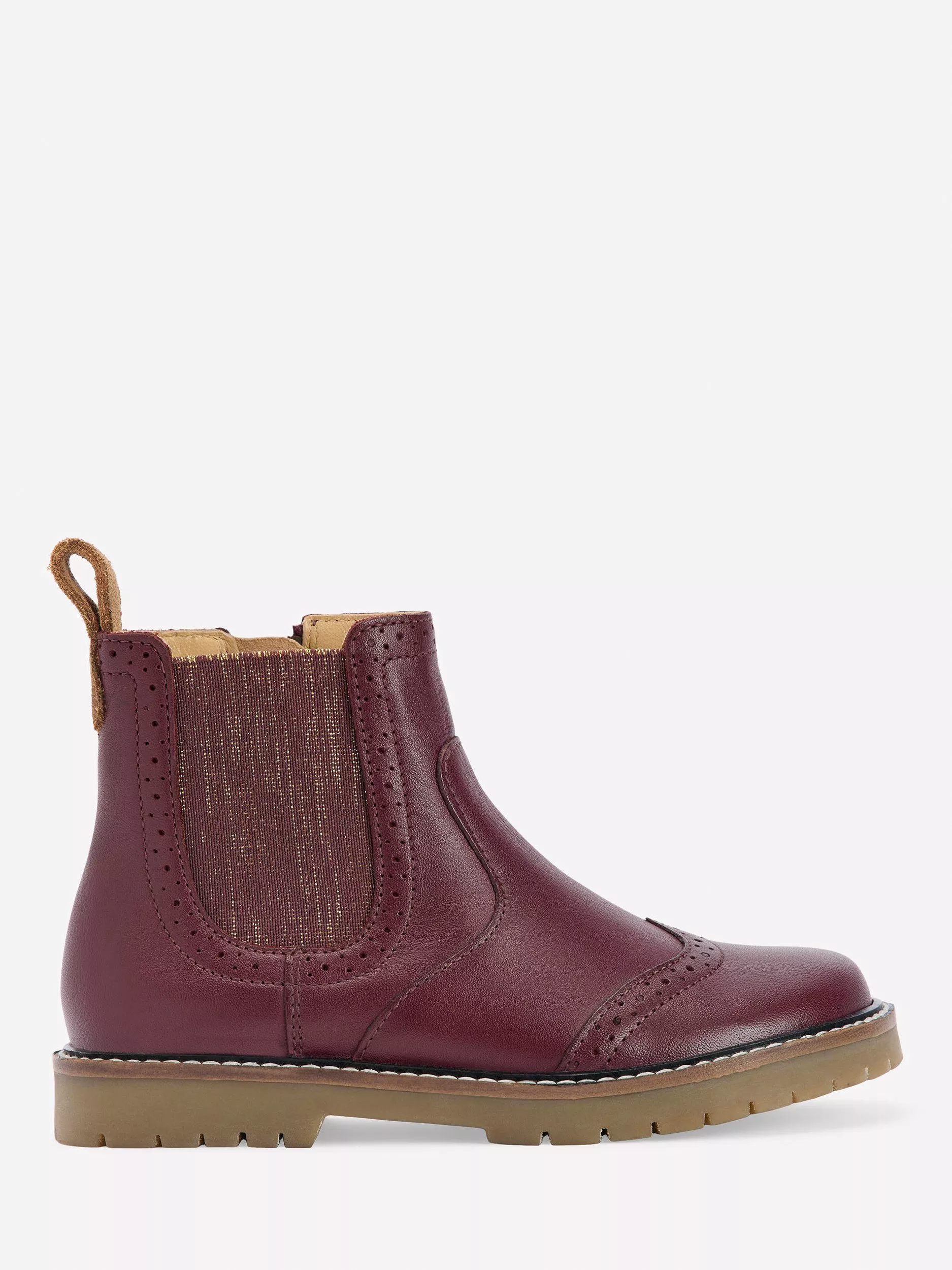 Mini Boden Kids' Leather Chelsea Boots, Oxblood