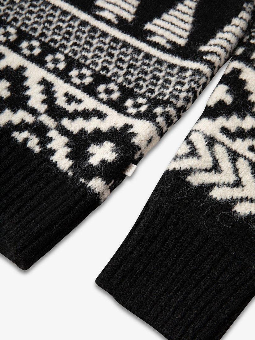 Product image 7 of 7, which shows The Little Tailor Knitted Fair Isle Jumper, Black/Cream, S