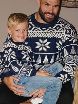 The Little Tailor Knitted Fair Isle Jumper - view 2, Navy/Cream