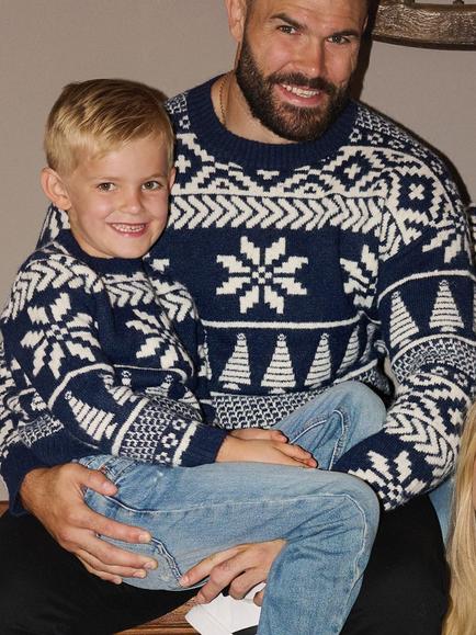 The Little Tailor Knitted Fair Isle Jumper - view 2, Navy/Cream