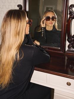 The Little Tailor High Neck Button Trim Jumper - view 2, Black