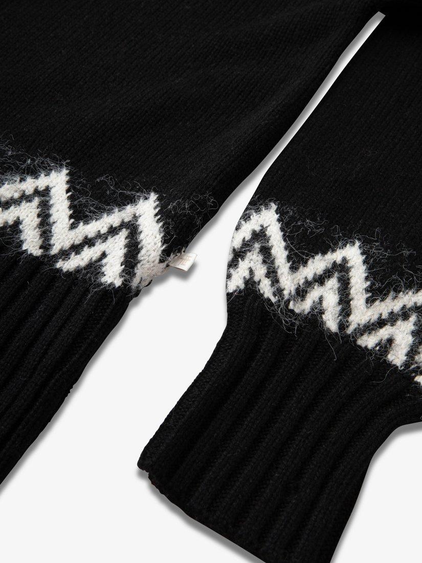 Product image 7 of 7, which shows The Little Tailor Diamond Knit Fair Isle Jumper, Black, XS