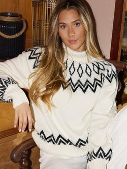 The Little Tailor Diamond Knit Fair Isle Jumper, Cream