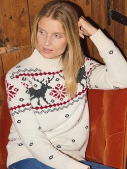 The Little Tailor Wool Blend Fair Isle Jumper, Cream, Cream