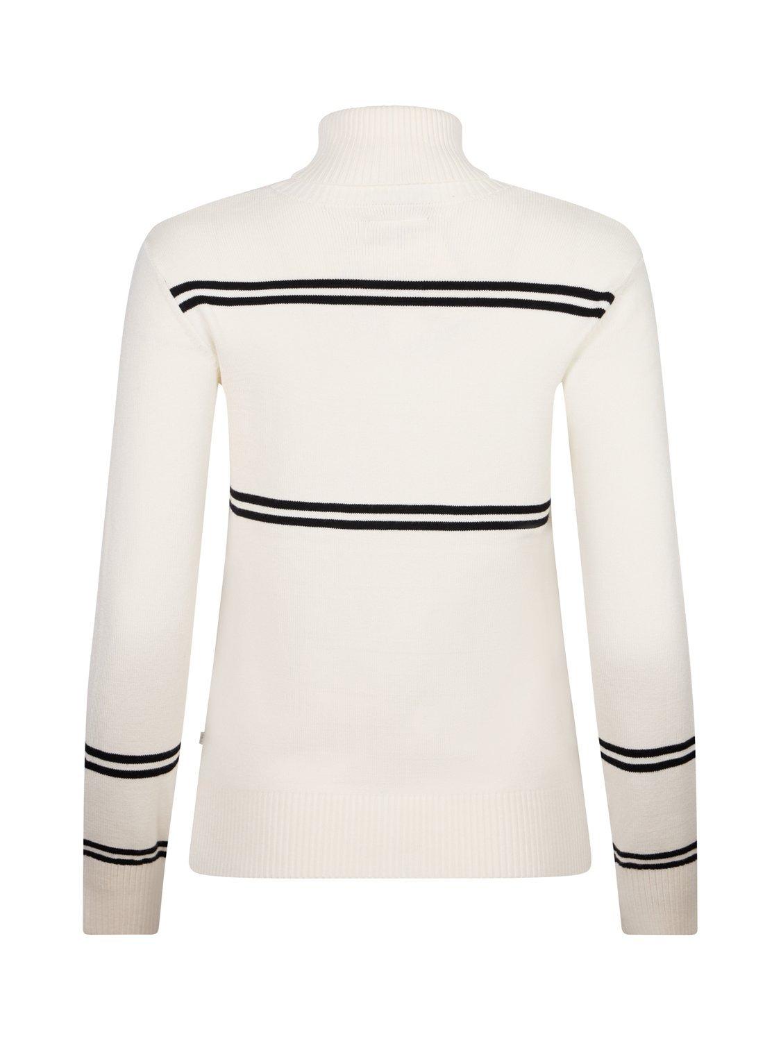 Product image 4 of 6, which shows The Little Tailor Slim High Neck Les Alps Jumper, Cream/Black, XS