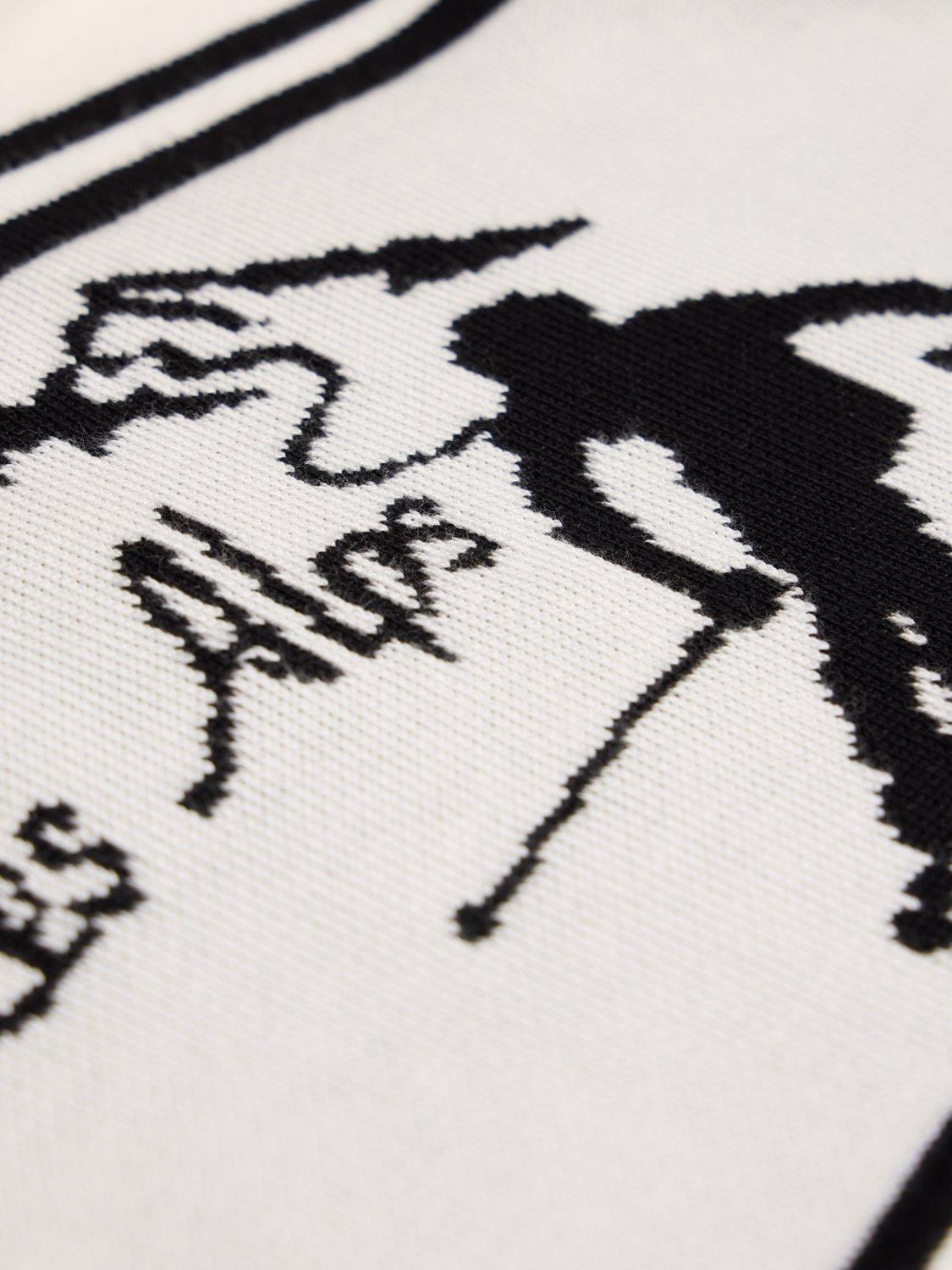 Product image 5 of 6, which shows The Little Tailor Slim High Neck Les Alps Jumper, Cream/Black, XS