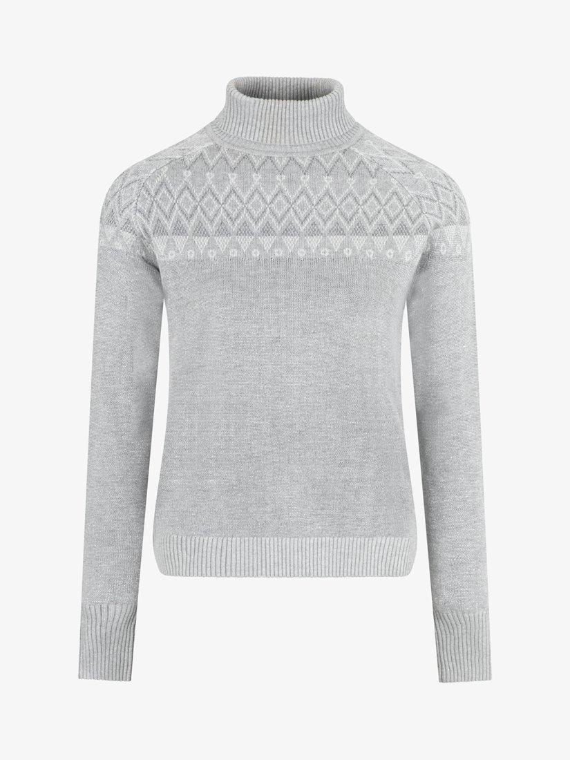 Product image 3 of 6, which shows The Little Tailor Smart Fair Isle Turtle Neck Jumper, Grey, XS