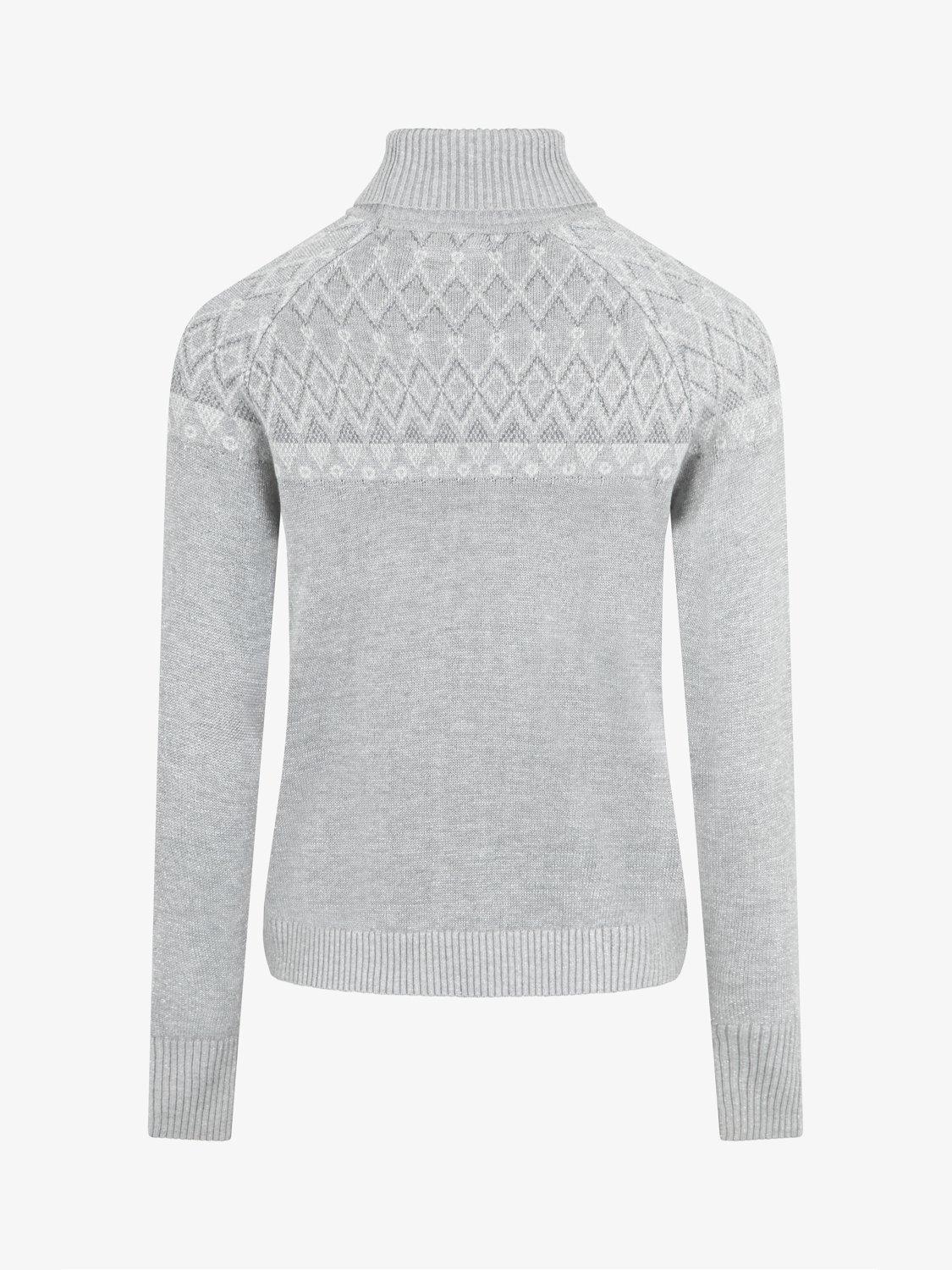 Product image 4 of 6, which shows The Little Tailor Smart Fair Isle Turtle Neck Jumper, Grey, XS
