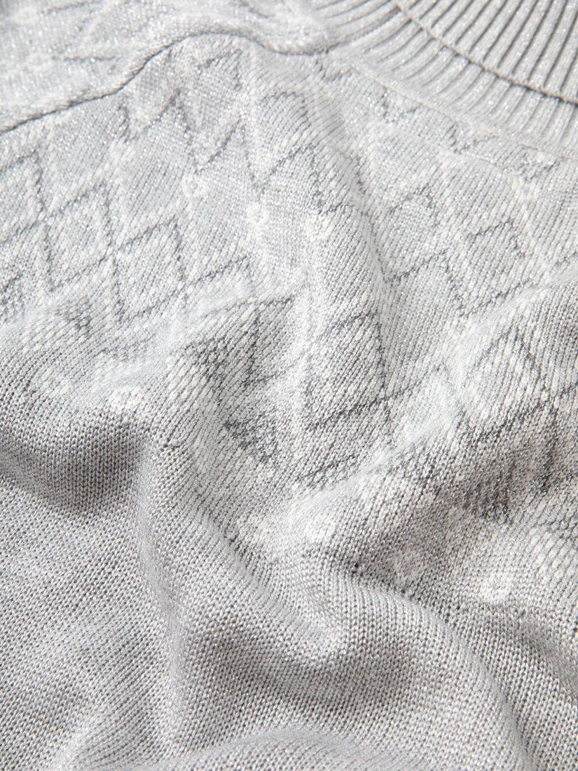 Product image 5 of 6, which shows The Little Tailor Smart Fair Isle Turtle Neck Jumper, Grey, XS