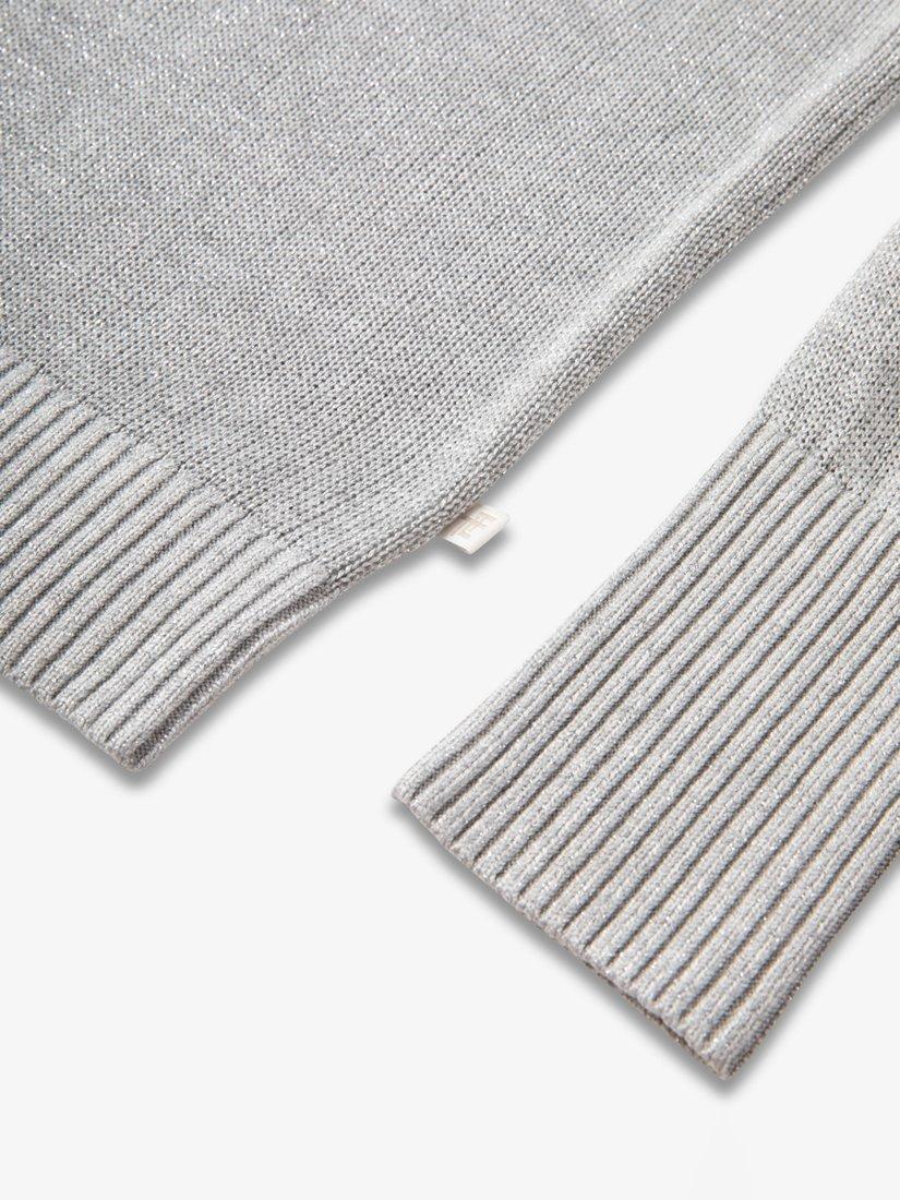 Product image 6 of 6, which shows The Little Tailor Smart Fair Isle Turtle Neck Jumper, Grey, XS