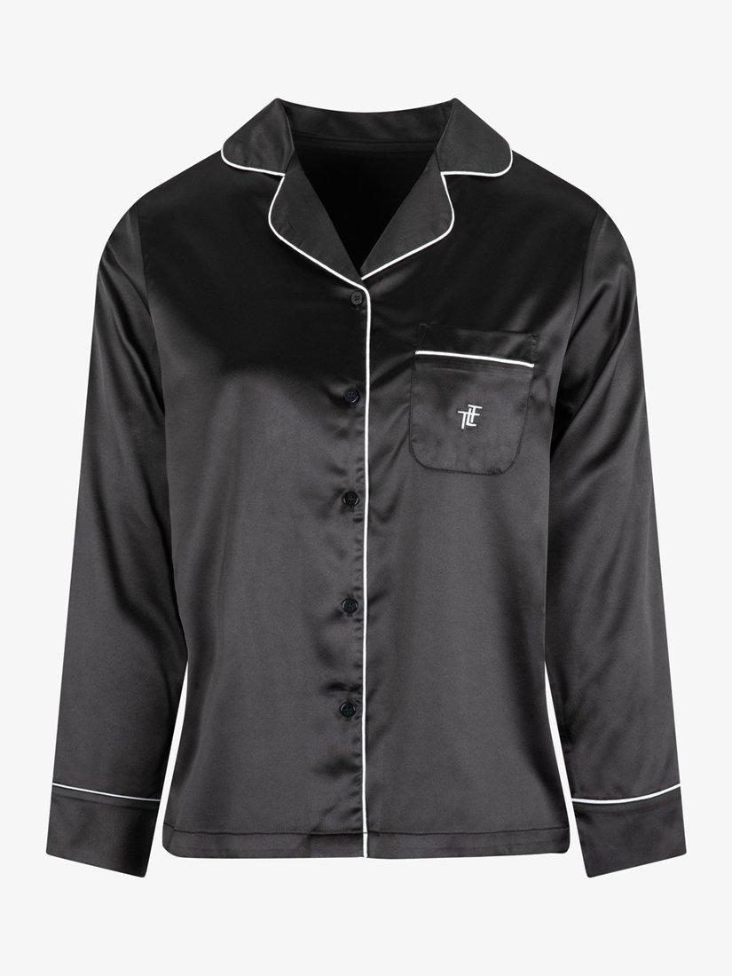 Product image 5 of 9, which shows The Little Tailor Satin Pyjama Set, Black, S