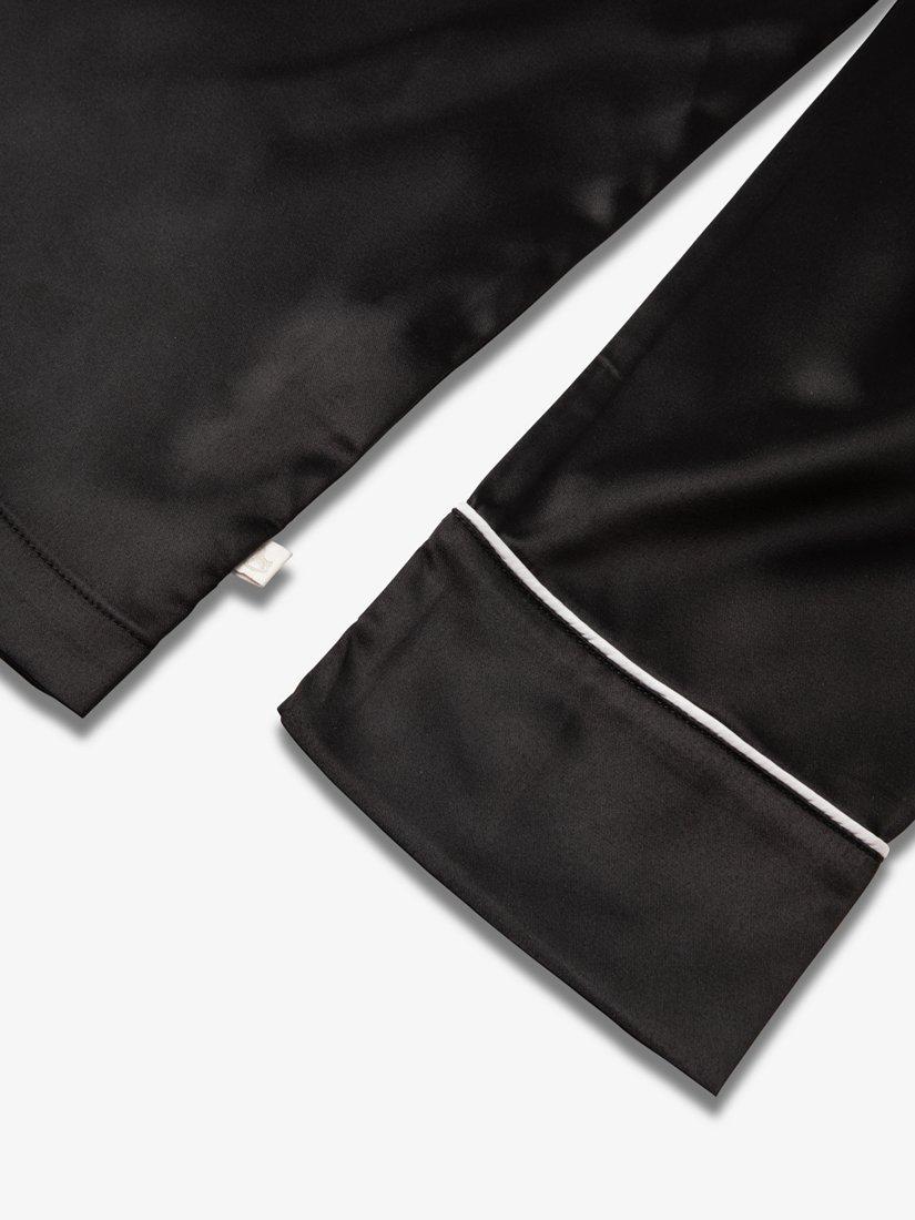 Product image 8 of 9, which shows The Little Tailor Satin Pyjama Set, Black, S