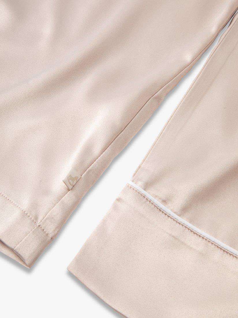 Product image 10 of 11, which shows The Little Tailor Satin Pyjama Set, Natural, S