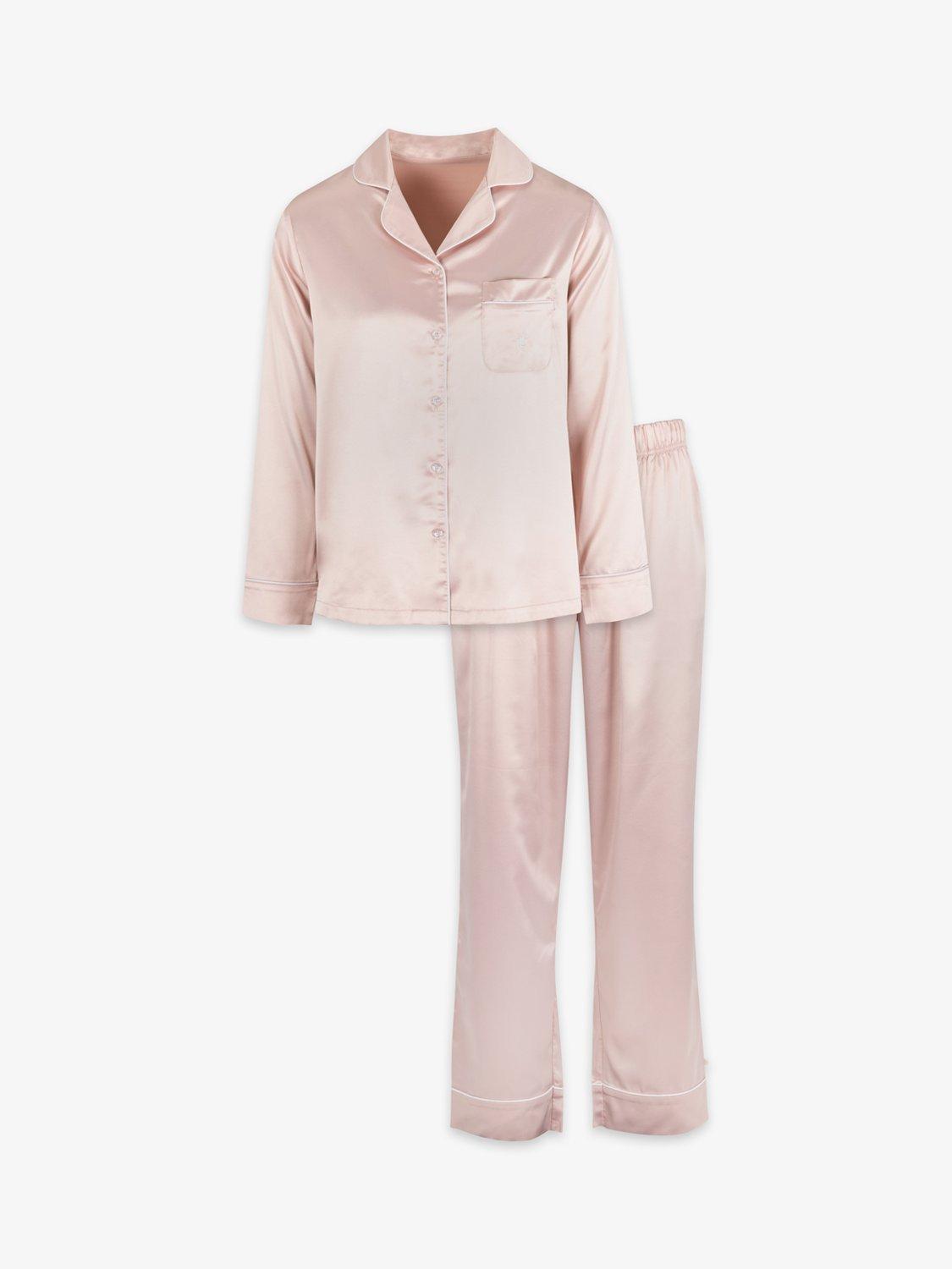Product image 3 of 9, which shows The Little Tailor Satin Pyjama Set, Pink, S