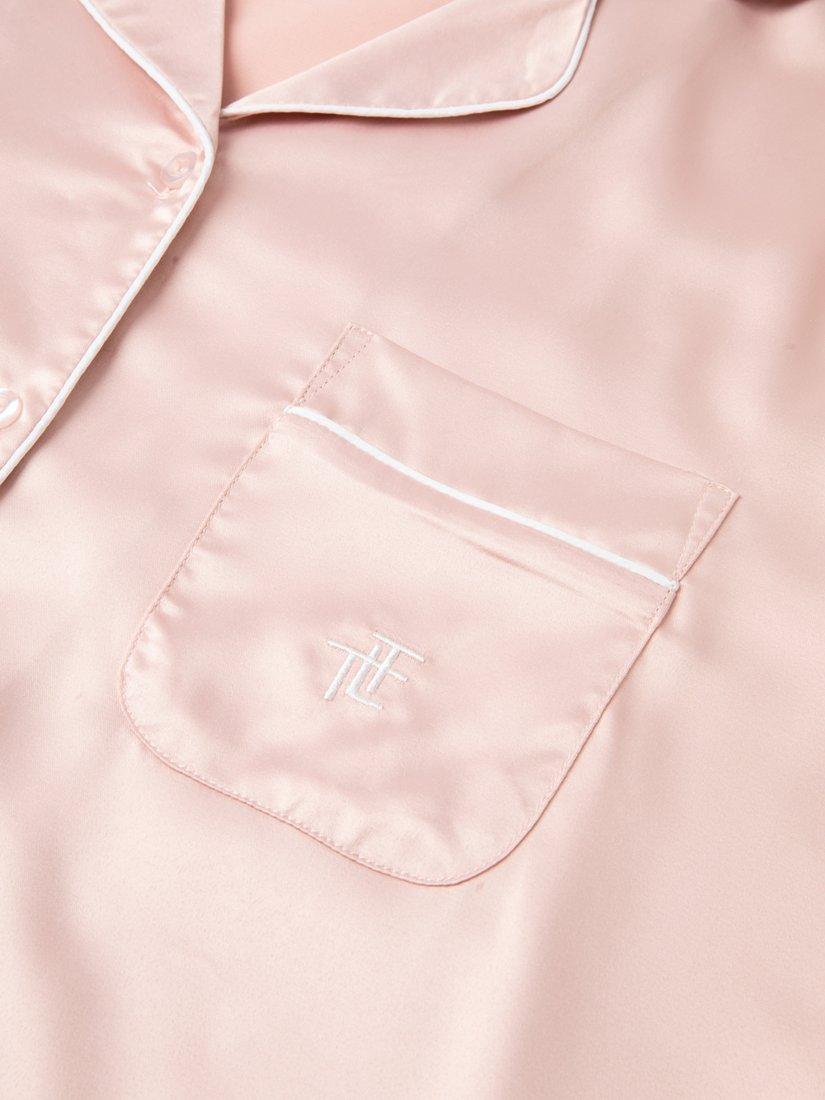 Product image 6 of 9, which shows The Little Tailor Satin Pyjama Set, Pink, S