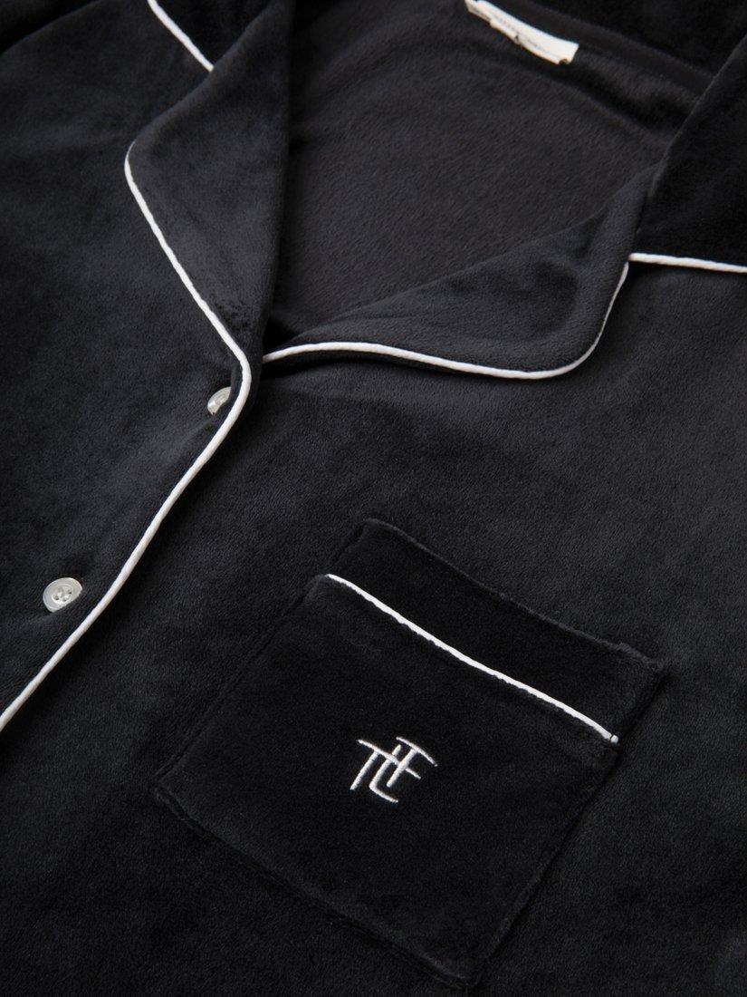 Product image 8 of 10, which shows The Little Tailor Velour Pyjama Set, Black, XS