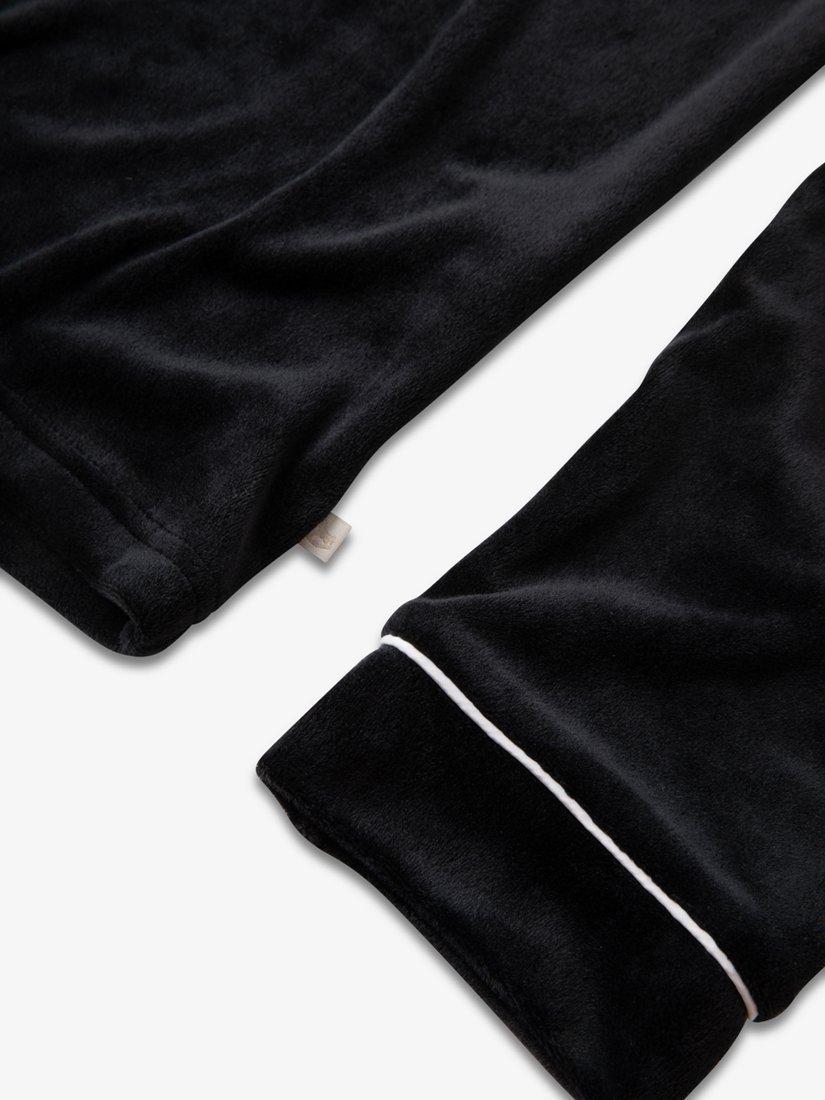 Product image 9 of 10, which shows The Little Tailor Velour Pyjama Set, Black, XS