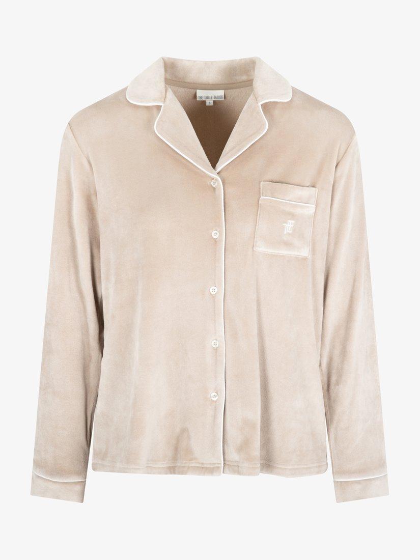 Product image 3 of 8, which shows The Little Tailor Velour Pyjama Set, Natural, XS