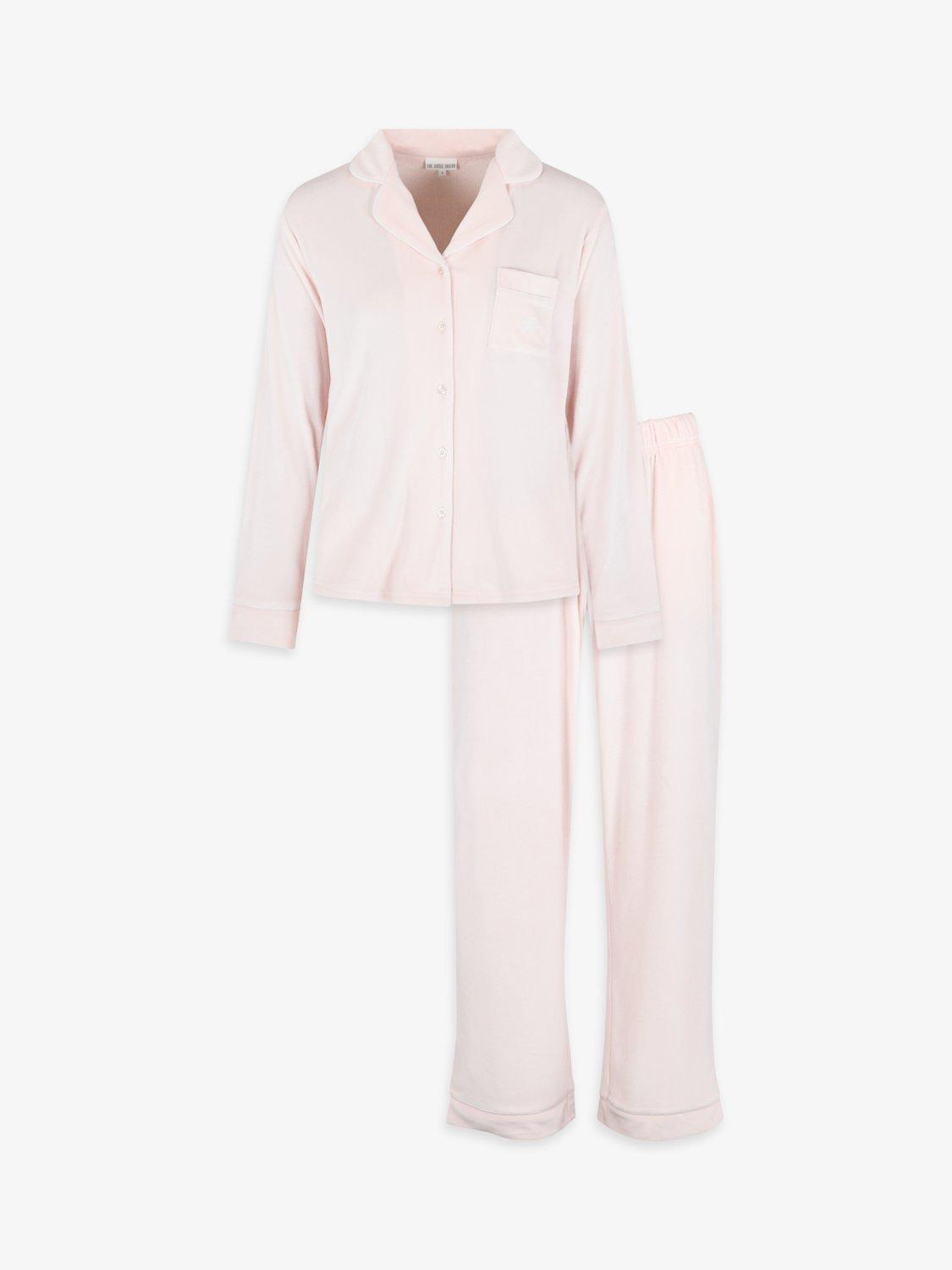Product image 1 of 9, which shows The Little Tailor Velour Pyjama Set, Pink, XS