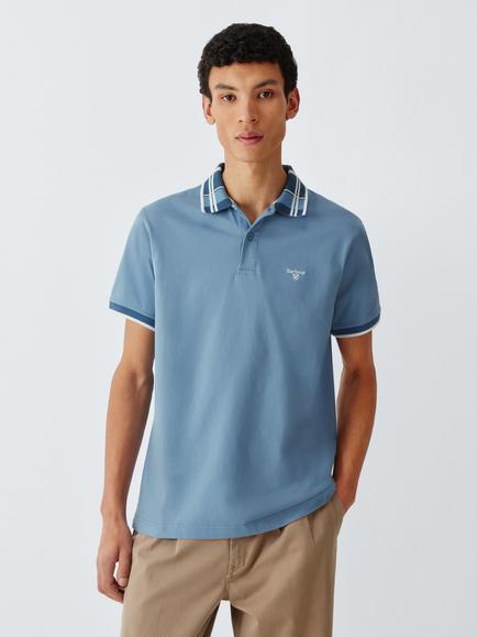 Barbour Tomorrow's Archive Callington Cotton Regular Fit Short Sleeve Polo Shirt, Force Blue, Force Blue