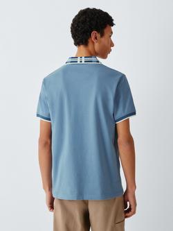 Barbour Tomorrow's Archive Callington Cotton Regular Fit Short Sleeve Polo Shirt, Force Blue - view 2, Force Blue
