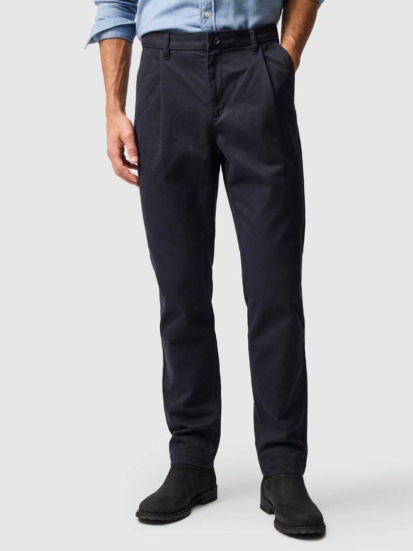 Product image 1 of 6, which shows Rodd & Gunn Field Tapered Fit Trousers, Navy, 34R