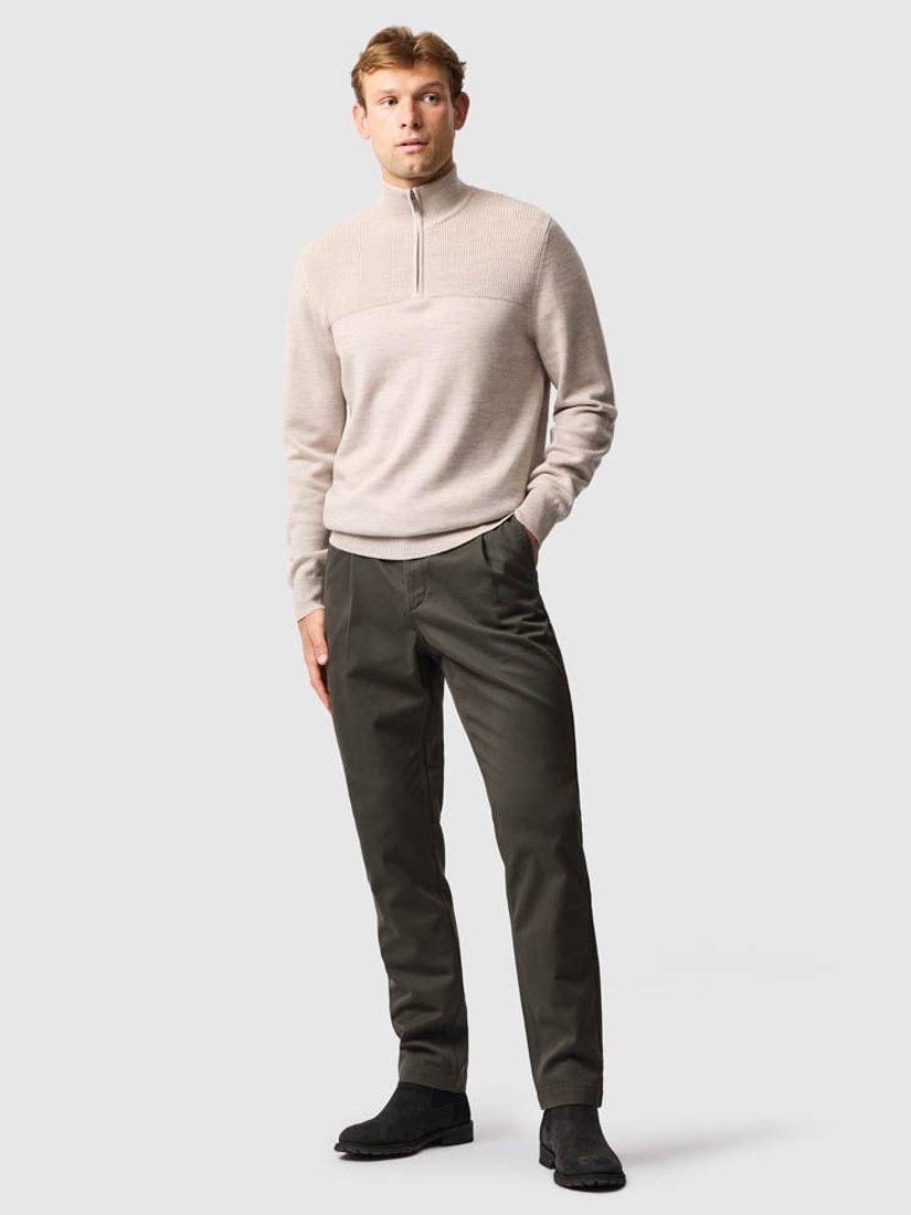 Product image 2 of 6, which shows Rodd & Gunn Field Tapered Fit Trousers, Thyme, 28R