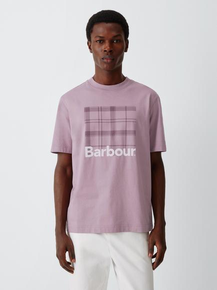 Barbour Tomorrow's Archive Rue Tartan Graphic T-Shirt, Elderberry, Elderberry
