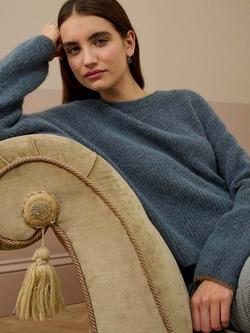 Brora Ribbed Wool Rich Jumper - view 2, Airforce