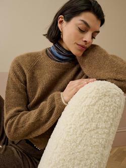 Brora Ribbed Wool Rich Jumper - view 2, Toffee