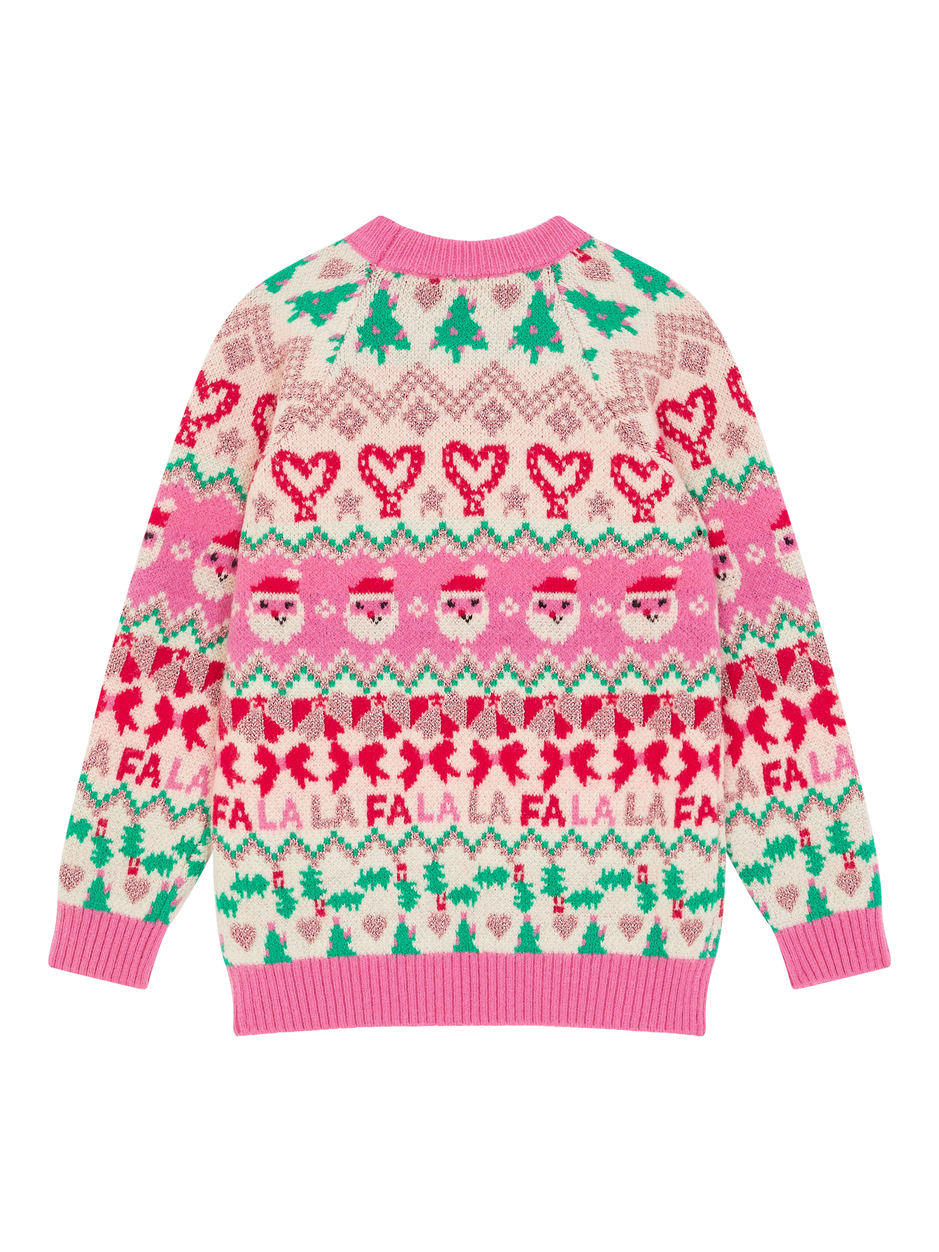 Product image 3 of 4, which shows Angels by Accessorize Kids' Cotton Christmas Jumper, Multi, 9-10 years