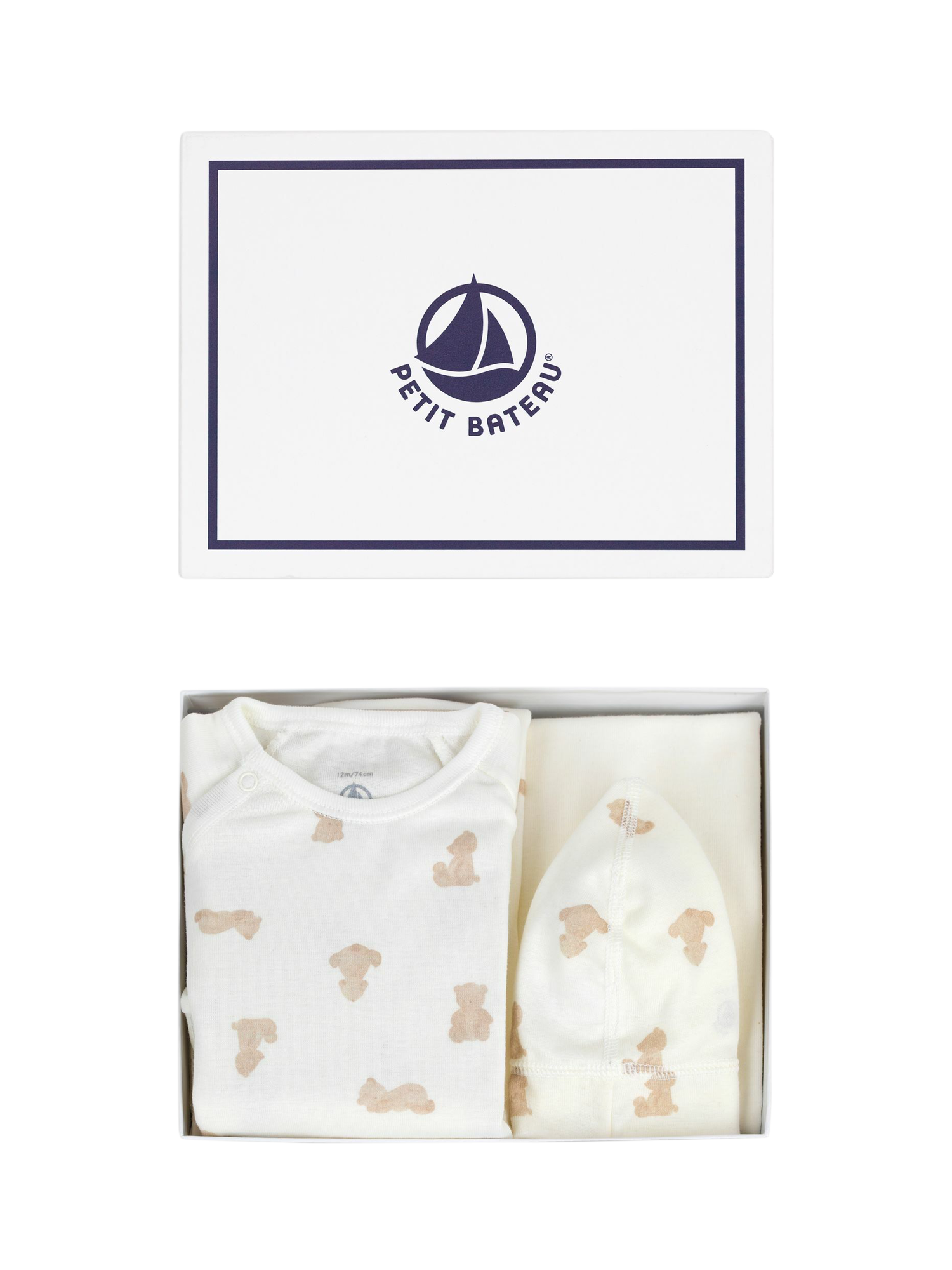 Product image 4 of 4, which shows Petit Bateau Baby Cotton Bodysuit, White, 3 months