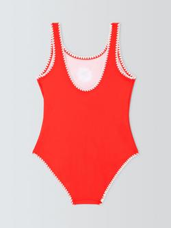 John Lewis Kids' Castaway Palm Swimsuit, Red - view 2, Red