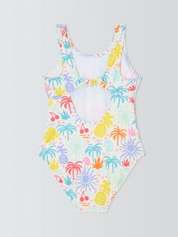 John Lewis Kids' Fruit Salad Swimsuit, White Multi - view 2, White Multi