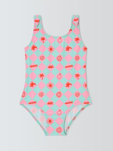 John Lewis Kids' Holiday Checkers Swimsuit, Multi, Multi
