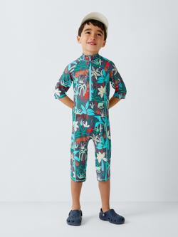 John Lewis Kids' Tropics Sunpro Swimsuit, Multi, Multi