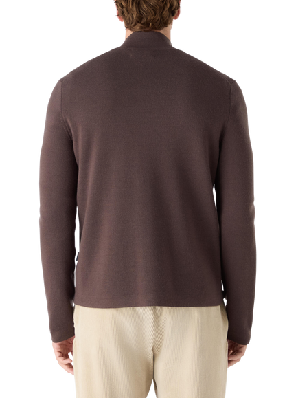 Oliver Sweeney Garstang Full Zip Merino Wool Cardigan - view 2, Mole